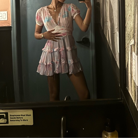 LoveShackFancy Spirea Floral Chiffon Mini Dress - Picture 6 of 7